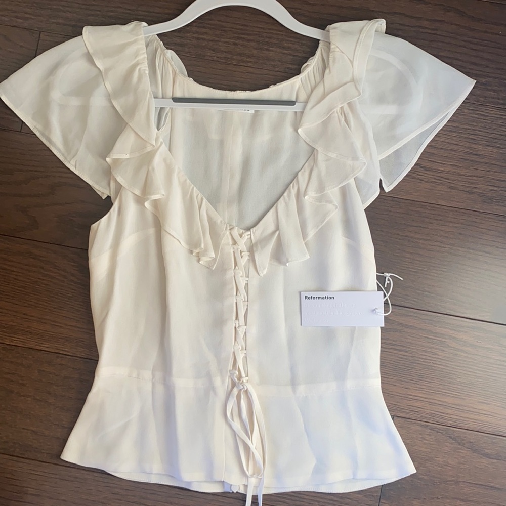 Reformation Ivory Blouse Top (NWOT)